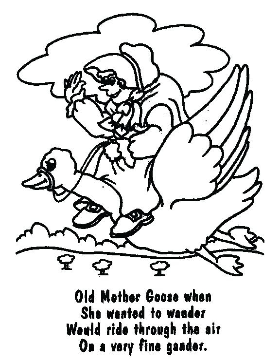 576x747 Mother Goose Coloring Pages Free Printable Mother Goose Coloring