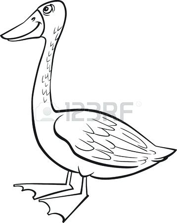 358x450 Coloring Page Illustration Of Funny Farm Goose Royalty Free