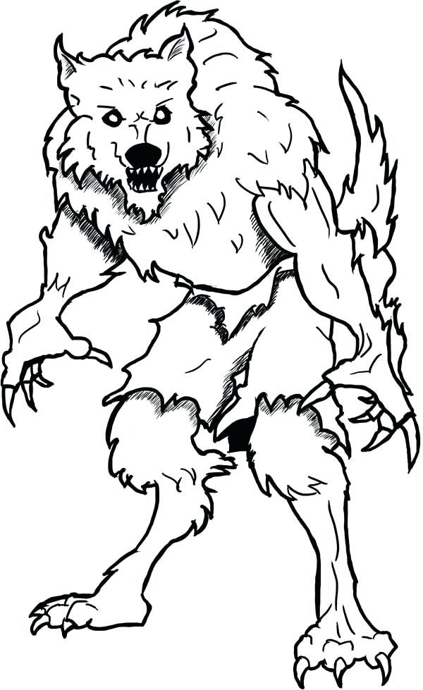600x979 Goosebumps Coloring Pages Printable Coloring Page Werewolf