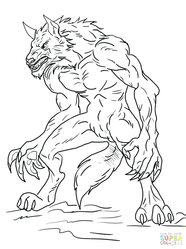 766x1024 Goosebumps Coloring Pages Werewolf Coloring Page Werewolf Coloring