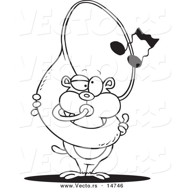 600x620 Vector Of A Cartoon Gopher Playing A Tuba