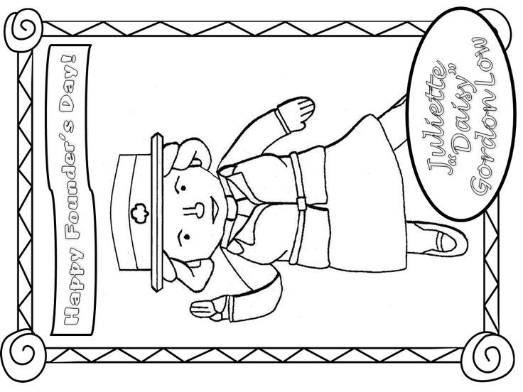 736x552 Girl Scout Juliette Gordon Low Coloring Page