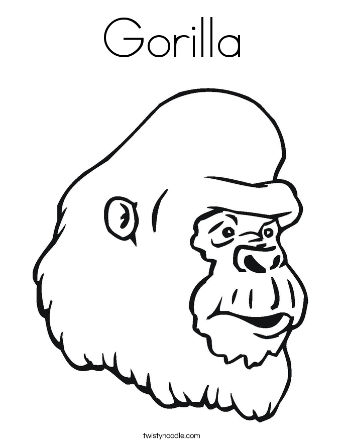 685x886 Gorilla Coloring Page
