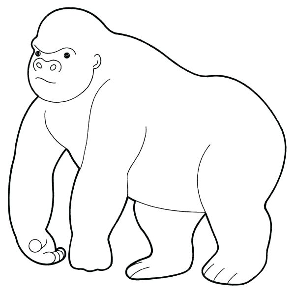 600x598 7 With Coloring Page Gorilla Animals 7 Printable Coloring Pages
