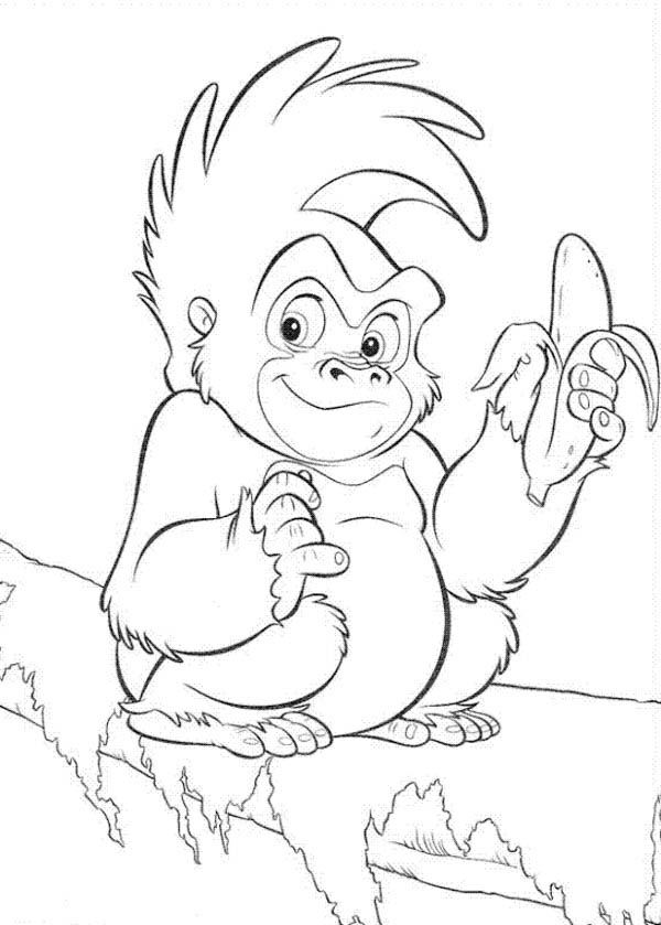 600x839 Gorilla Coloring Pages To Download And Print For Free