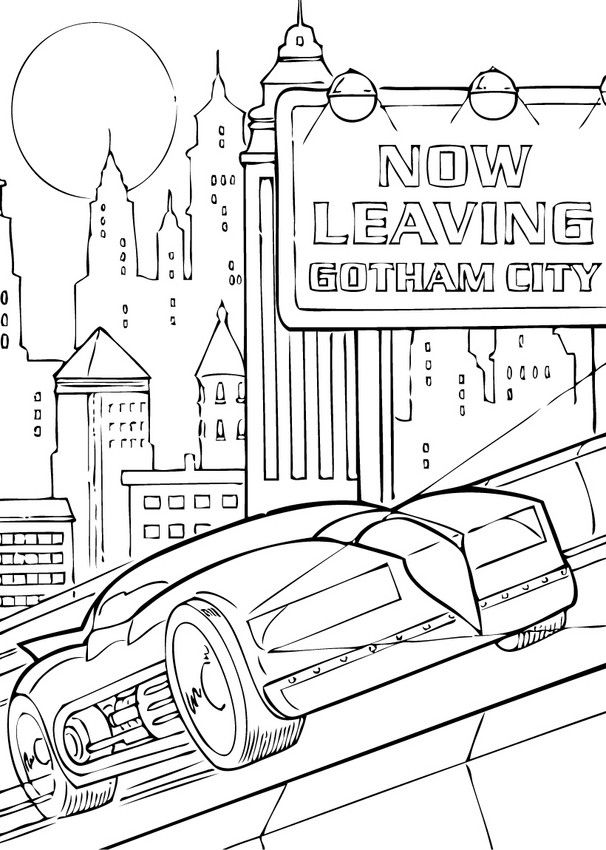 606x850 Enjoy Coloring The Batmobil In Gotham City Coloring Page! More