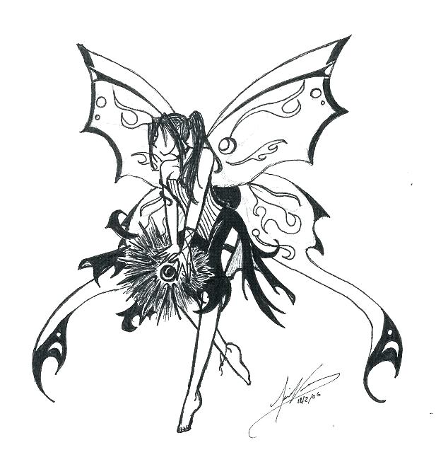 Gothic Fairy Coloring Pages 617x660 Gothic Fairy Coloring Pages
