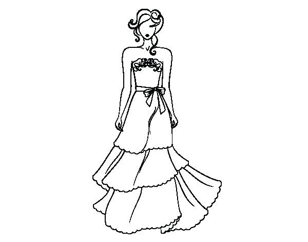 Dress Coloring Pages To Print Wedding Gown Coloring Page To Print 600x470 Dress Coloring Pages To Print Wedding Gown Coloring Page To Print
