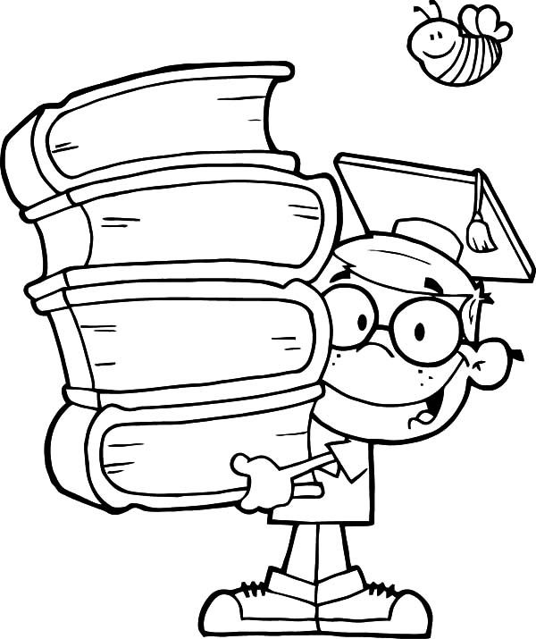 600x715 Graduation, Genius Kid Graduation Coloring Pages Maestra