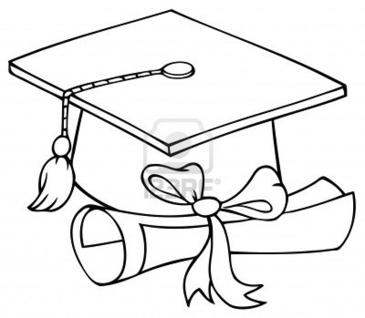 736x642 Graduation Cap And Diploma Coloring Pages