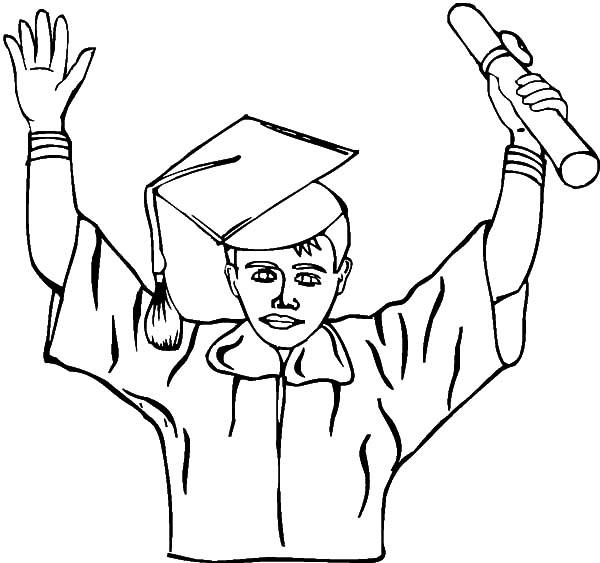 600x563 Clever Student Graduation Coloring Pages Clever Student