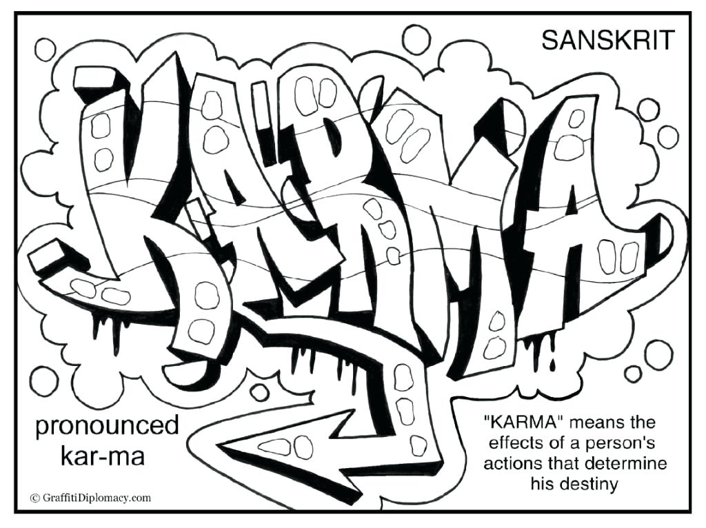 Karma Graffiti Free Printable Coloring Page Graffiti Art Coloring 1024x766 Karma Graffiti Free Printable Coloring Page Graffiti Art Coloring