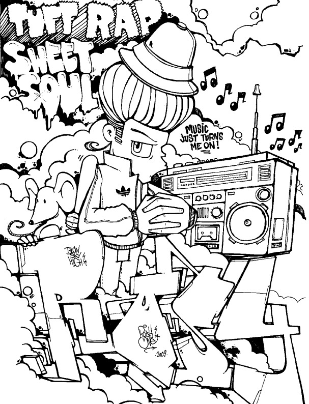 Graffiti Coloring Pages For Teenagers 607x794 Graffiti Coloring Pages For Teenagers