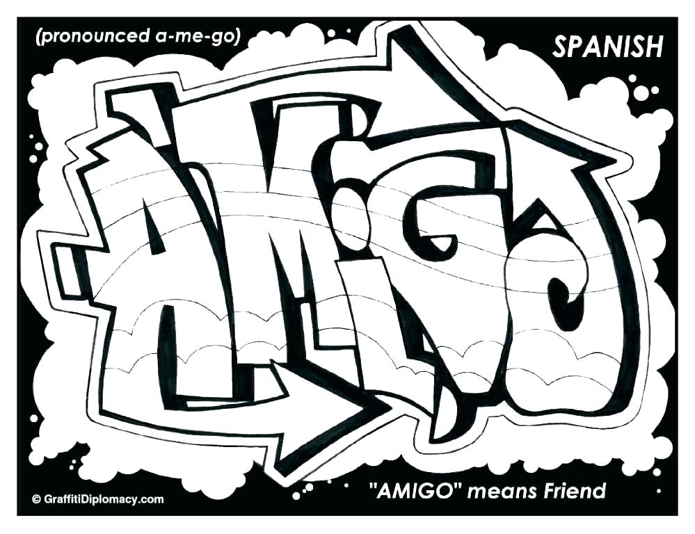 Graffiti Coloring Pages 999x768 Graffiti Coloring Pages