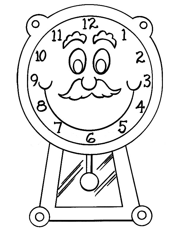 Grandfather With Mustache Clock Coloring Pages Best Place To Color 600x776 Grandfather With Mustache Clock Coloring Pages Best Place To Color