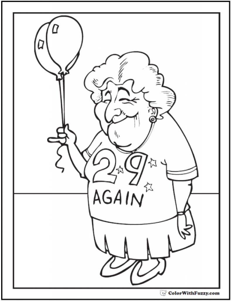 Grandma Birthday Coloring Pages