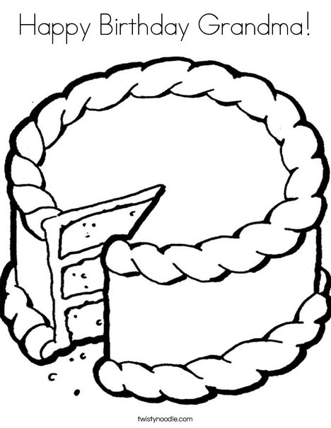 Happy Birthday Grandma Coloring Page 468x605 Happy Birthday Grandma Coloring Page