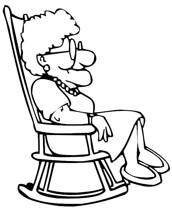 Grandmother Sitting On Rocking Chair Coloring Pages Color Luna 600x732 Grandmother Sitting On Rocking Chair Coloring Pages Color Luna