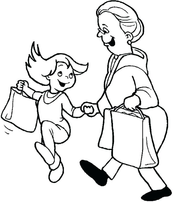 Grandma Coloring Pages Family Shopping With Grandma Coloring Page 600x701 Grandma Coloring Pages Family Shopping With Grandma Coloring Page