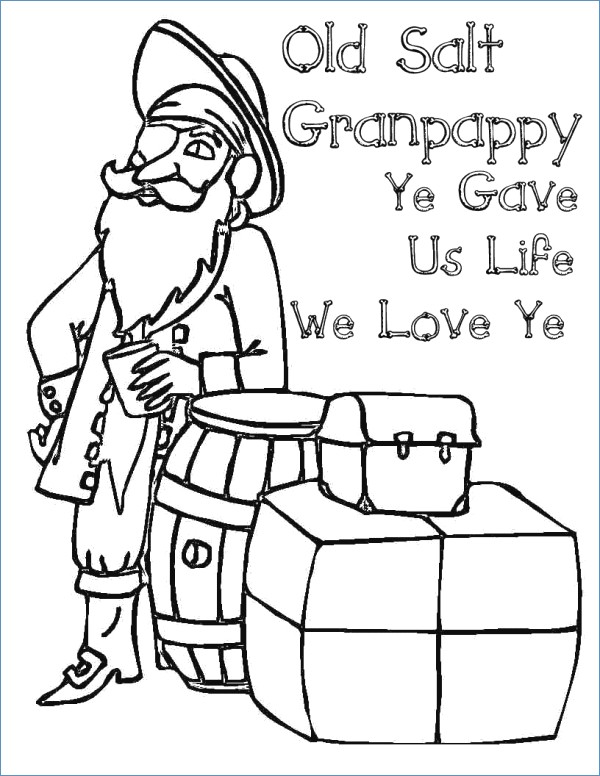 600x776 Fathers Day Grandpa Coloring Pages For Kids