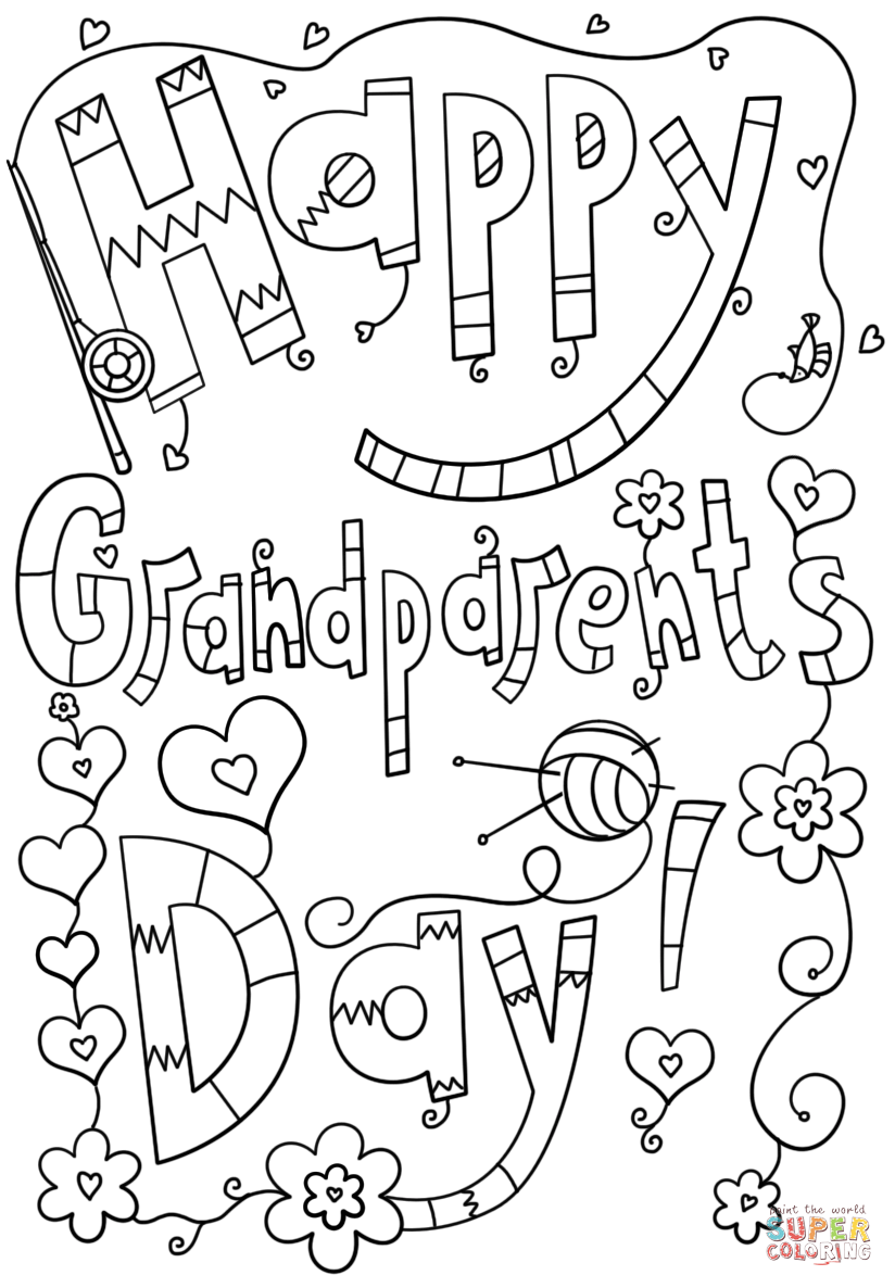 Happy Grandparents Day Doodle Coloring Page Free Printable Best 824x1186 Happy Grandparents Day Doodle Coloring Page Free Printable Best