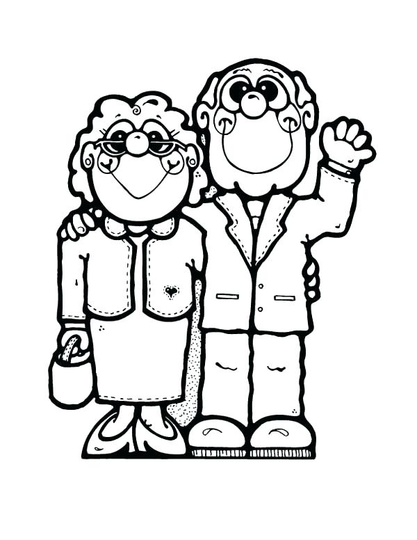 Grandparents Day Coloring Pages Cartoon Of Grandparent On Gran 600x776 Grandparents Day Coloring Pages Cartoon Of Grandparent On Gran