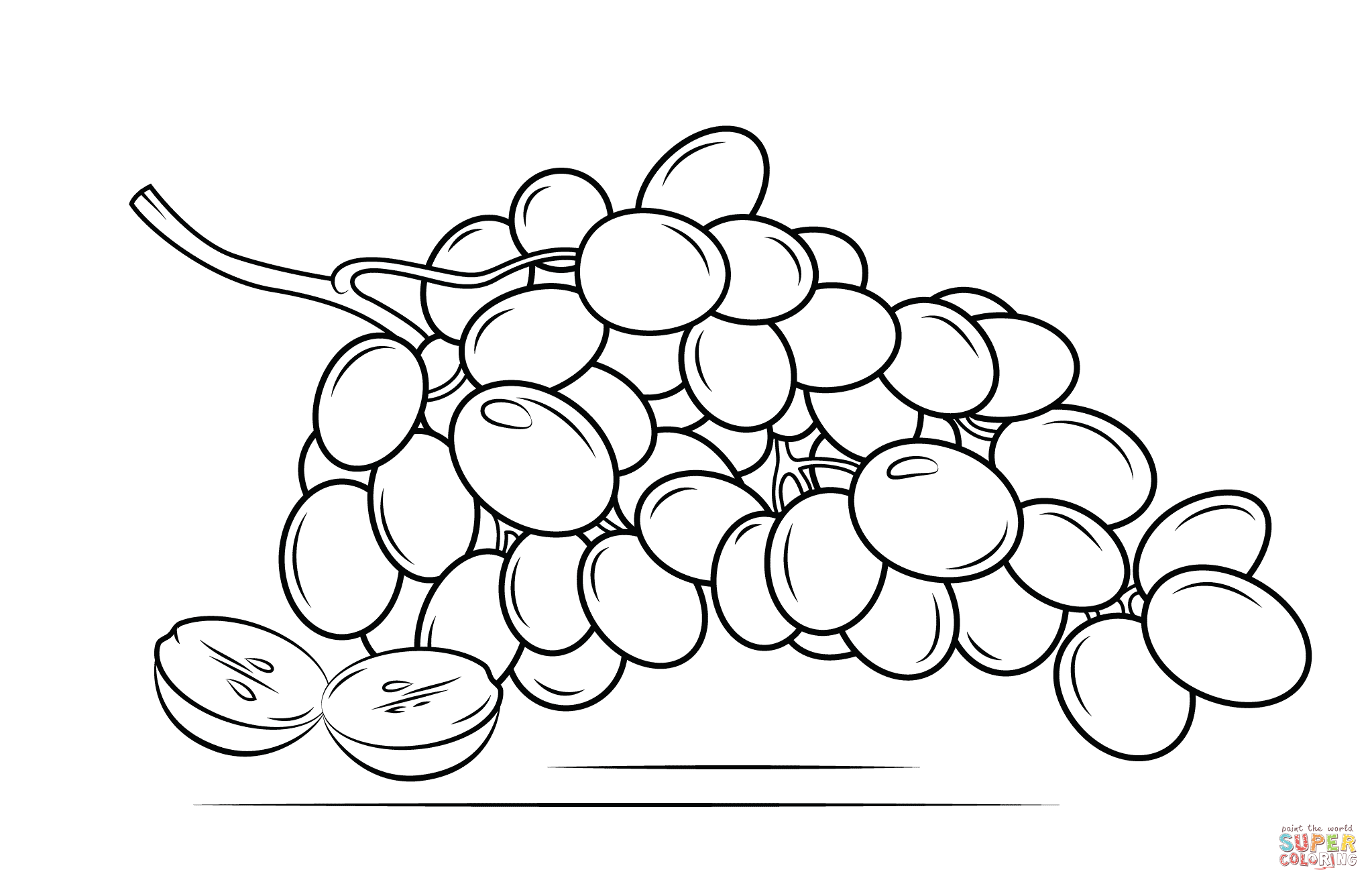 Grapes Coloring Page 2046x1318 Grapes Coloring Page