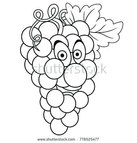 Grapes Coloring Page Coloring Page Cartoon Grapes Happy Fruit 450x470 Grapes Coloring Page Coloring Page Cartoon Grapes Happy Fruit