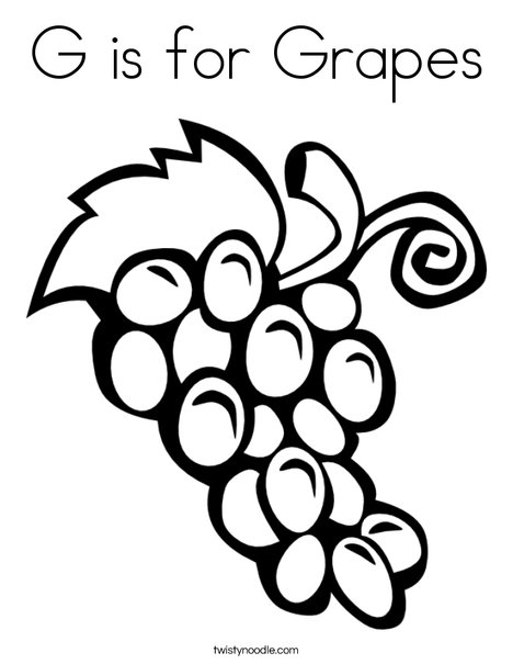 G Is For Grapes Coloring Page 468x605 G Is For Grapes Coloring Page
