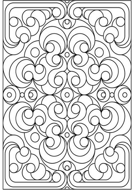 458x646 Geometric Design Colouring Pictures Stained Glass Colouring Pages