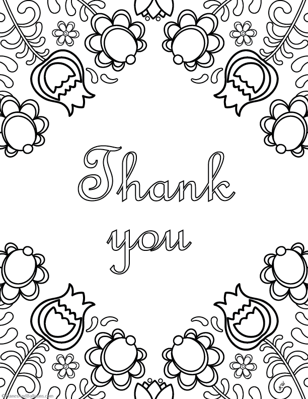 Free Thank You Graphics Coloring Pages 8
