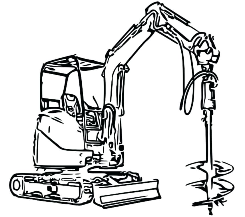 858x759 Digger Coloring Pages Excavator To Print Free Printable Grave