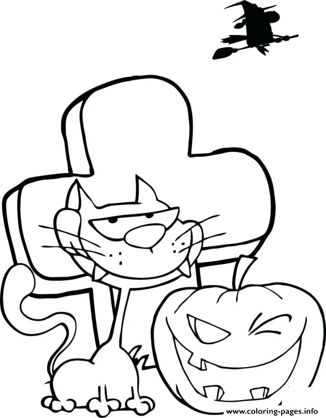 Tombstone Coloring Page Black Cat And Pumpkin Winking In Front 640x822 Tombstone Coloring Page Black Cat And Pumpkin Winking In Front