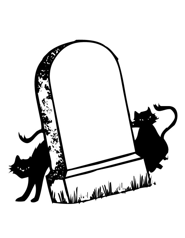 Tombstone And Cats Coloring Page 630x810 Tombstone And Cats Coloring Page