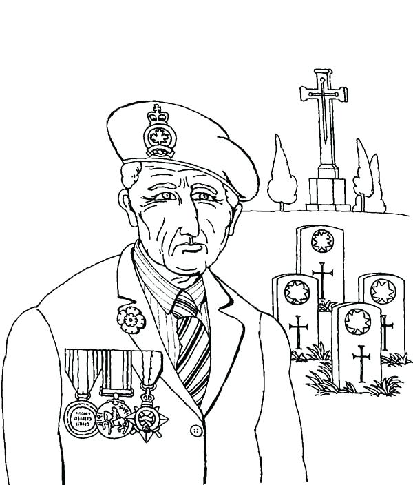 Veteran Coloring Pages Remembrance Day Veteran At Graveyard 600x704 Veteran Coloring Pages Remembrance Day Veteran At Graveyard