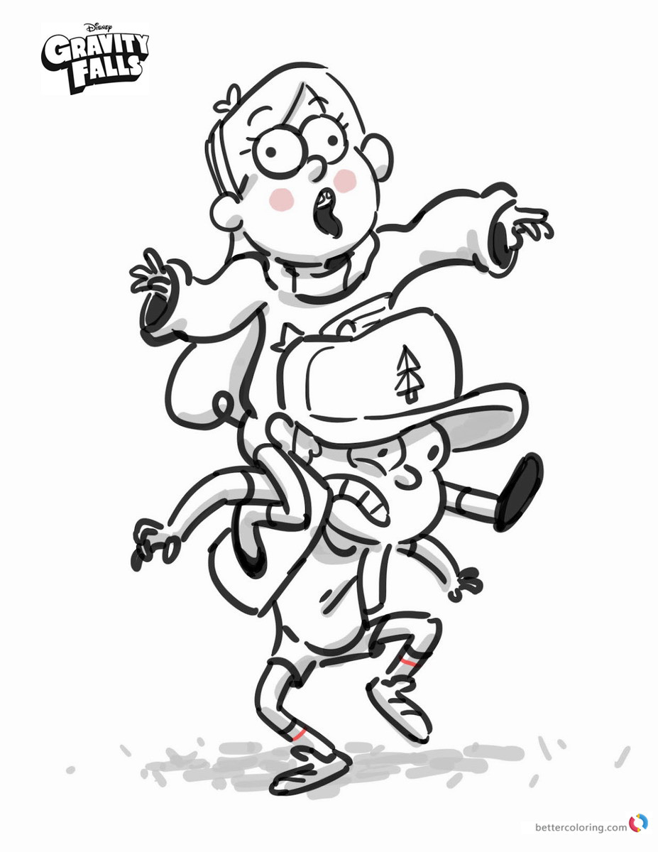 Gravity Falls Coloring Pages Mabel And Dipper 927x1200 Gravity Falls Coloring Pages Mabel And Dipper