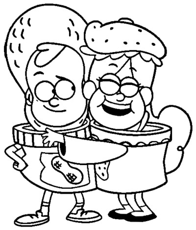 Dipper And Mabel Gravity Falls Coloring Page By Sanorace 400x468 Dipper And Mabel Gravity Falls Coloring Page By Sanorace