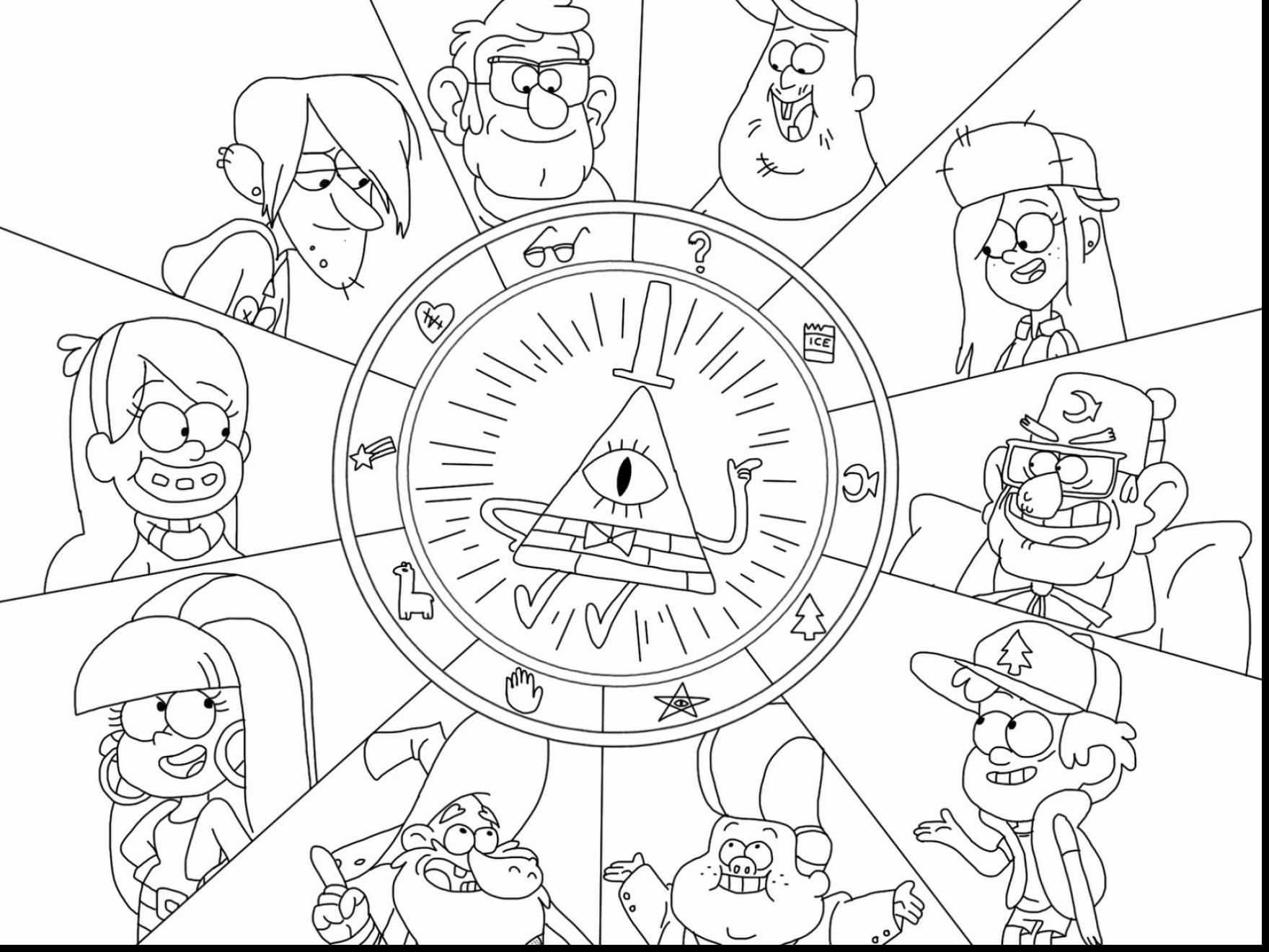 1760x1320 Gravity Falls Coloring Pages Characters