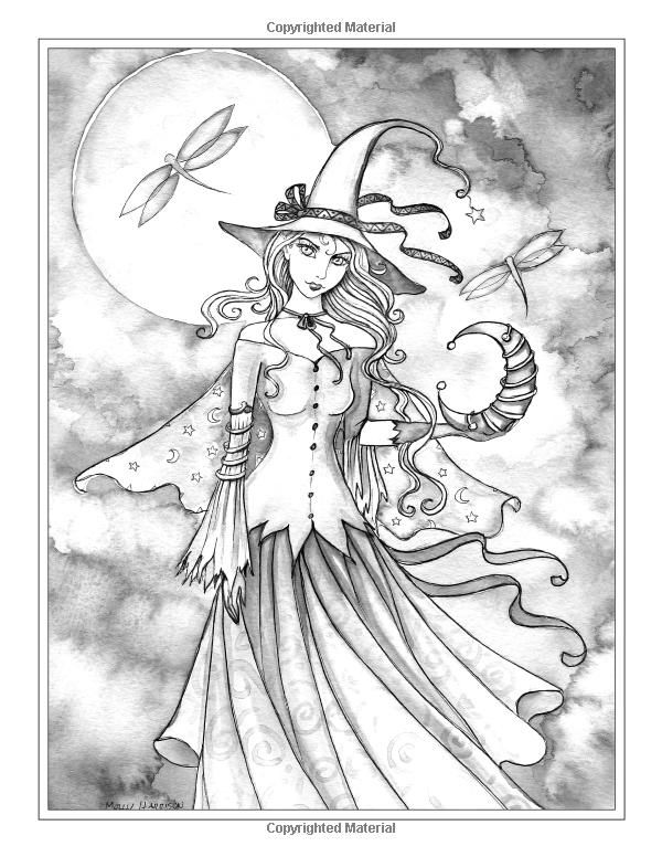 Autumn Magic Grayscale Coloring Book Autumn Fairies, Witches, 600x776 Autumn Magic Grayscale Coloring Book Autumn Fairies, Witches,