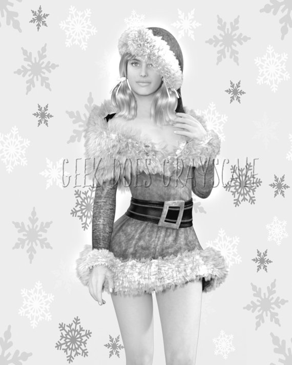 Grayscale Santa Coloring Page Grayscale Santa Baby Adult 570x713 Grayscale Santa Coloring Page Grayscale Santa Baby Adult