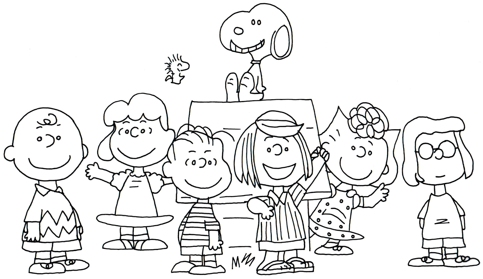 1600x927 Charlie Brown Coloring Pages Charlie Brown And Snoopy Peanuts