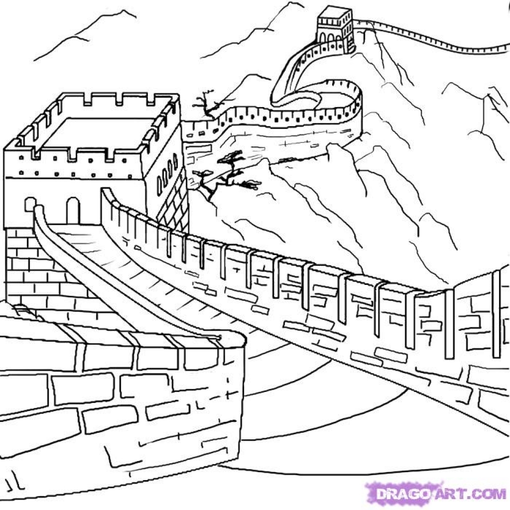 Great Wall Of China Coloring Page Az Pages Amazing Designs 1 1024x1024 Great Wall Of China Coloring Page Az Pages Amazing Designs 1