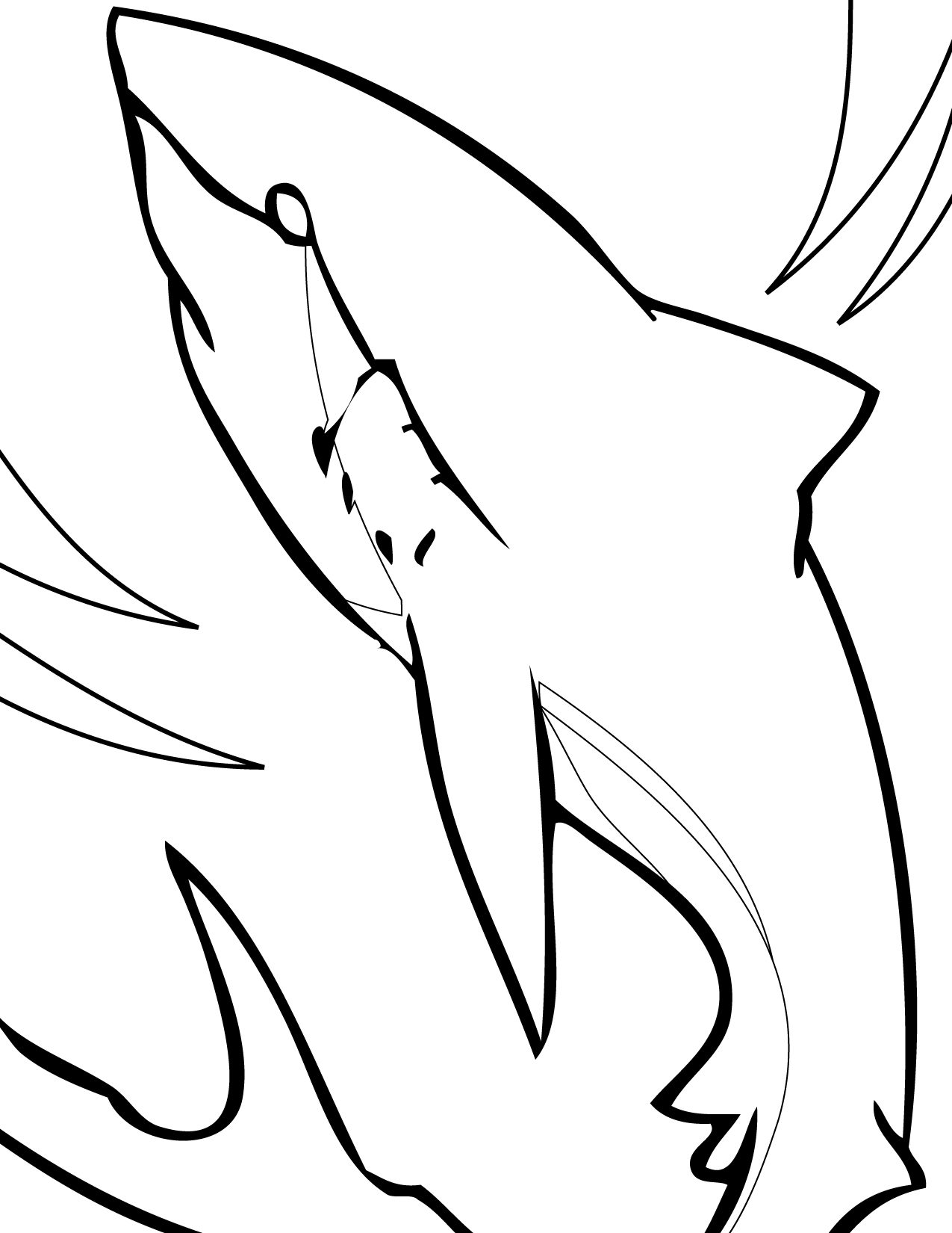 1275x1650 Great White Shark Coloring Page