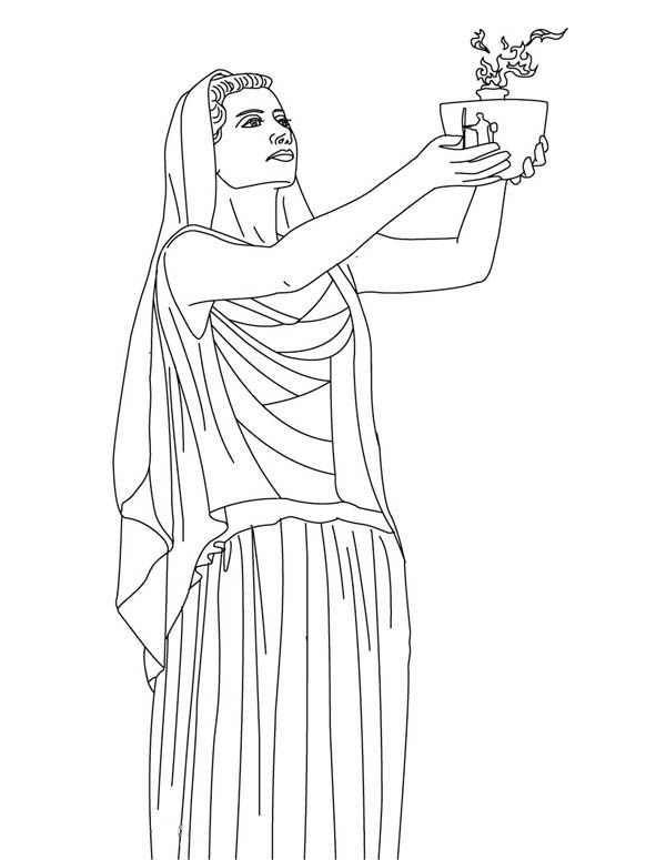 600x775 Hestia From Greek Gods And Goddesses Coloring Page Cool Drawings