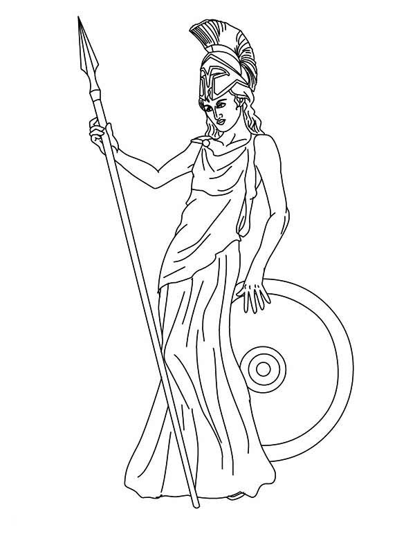 600x775 Coloring Pages Goddesses For Free , The Goddess Athena