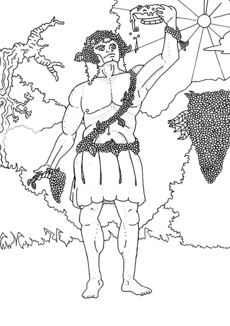 749x1060 Awesome Greek Gods Coloring Pages God Dionysus Kleurplaat
