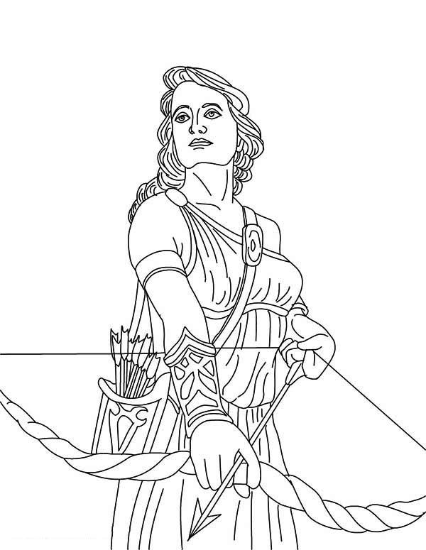 Coloring + Goddess Print The Goddess Artemis And Her Bow 600x775 Coloring + Goddess Print The Goddess Artemis And Her Bow
