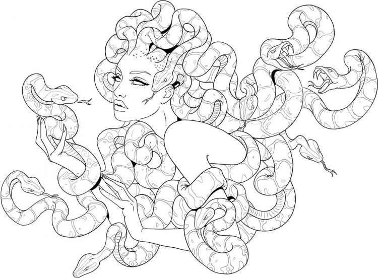 Coloring Greek Mythology Coloring Pages With Medusa Plus 750x552 Coloring Greek Mythology Coloring Pages With Medusa Plus