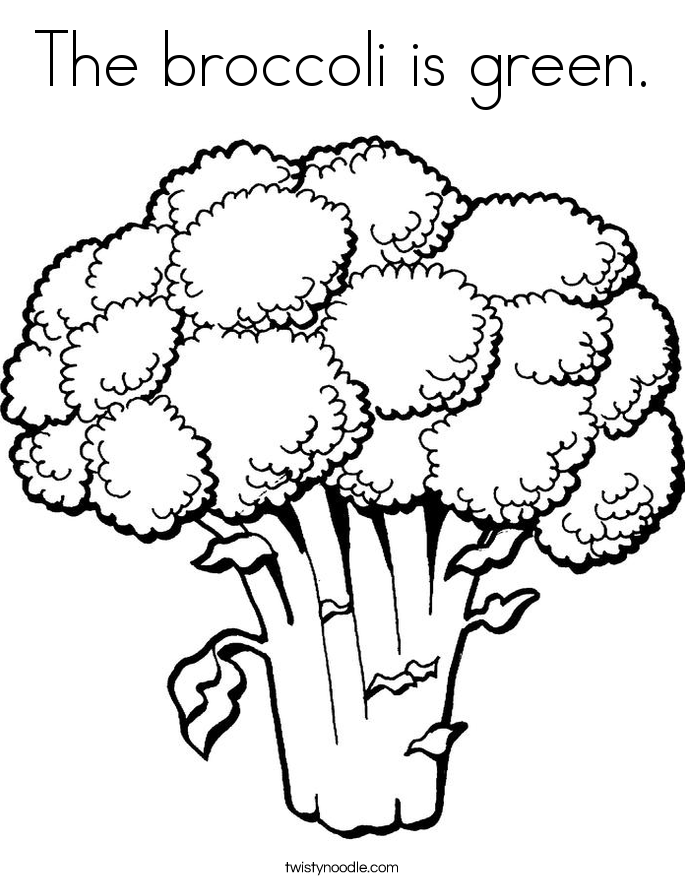 685x886 The Broccoli Is Green Coloring Page