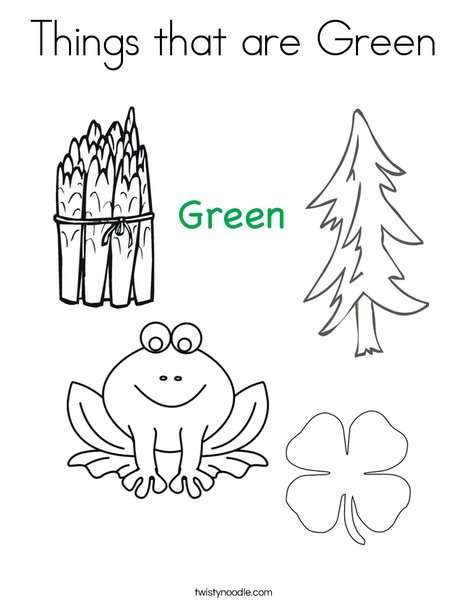 468x605 Things That Are Green Coloring Page